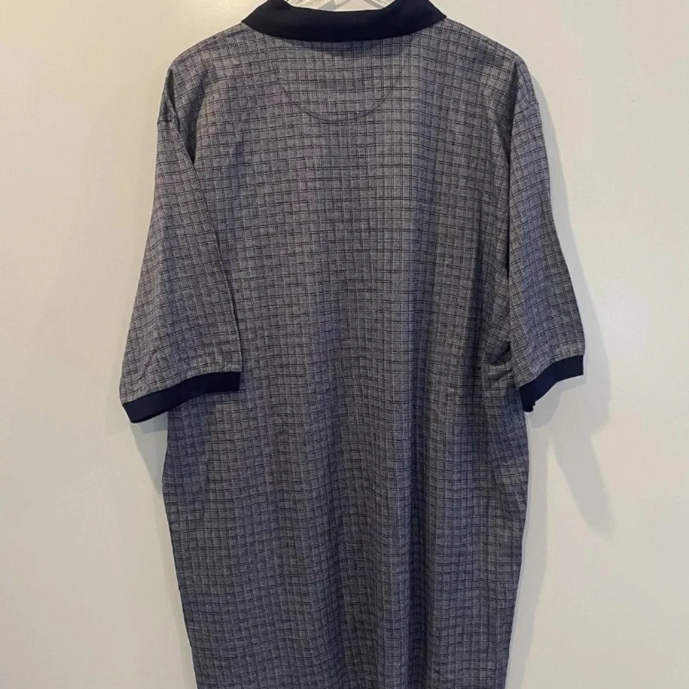 Ralph Lauren‎ Polo Golf Shirt Navy Blue  Plaid Check Mens Size XXL